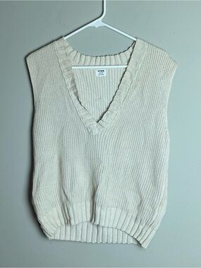 Cotton On Cream V-Neck Knit Sweater Vest